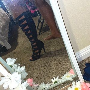 Black Strappy High Heels